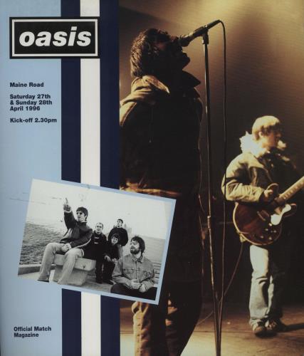 Oasis Maine Road Official Match Magazine UK Tour Programme TOUR